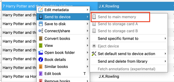 Gửi sách bằng Send to device