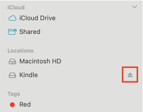 Eject Kindle trên Mac