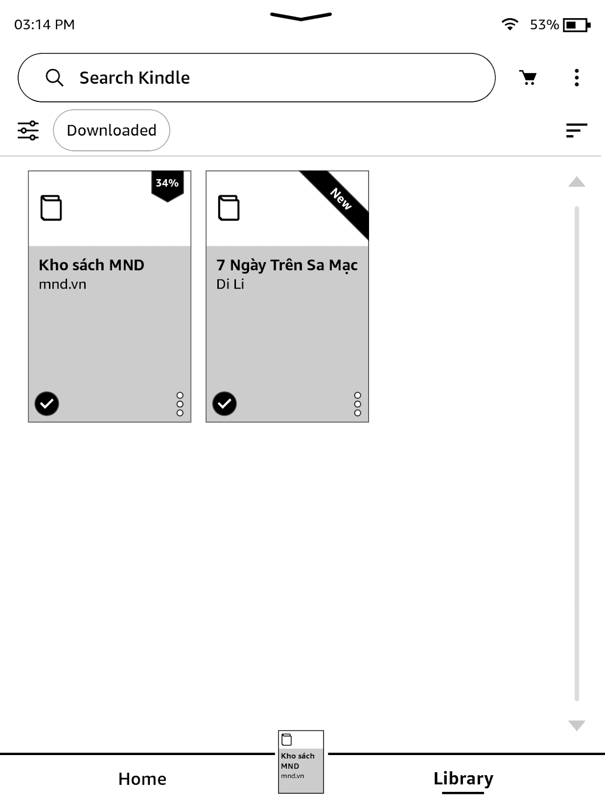 Mở sách vừa tải